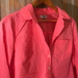 Old Navy Fluorescent Pink Swiss Dot Small Shirt